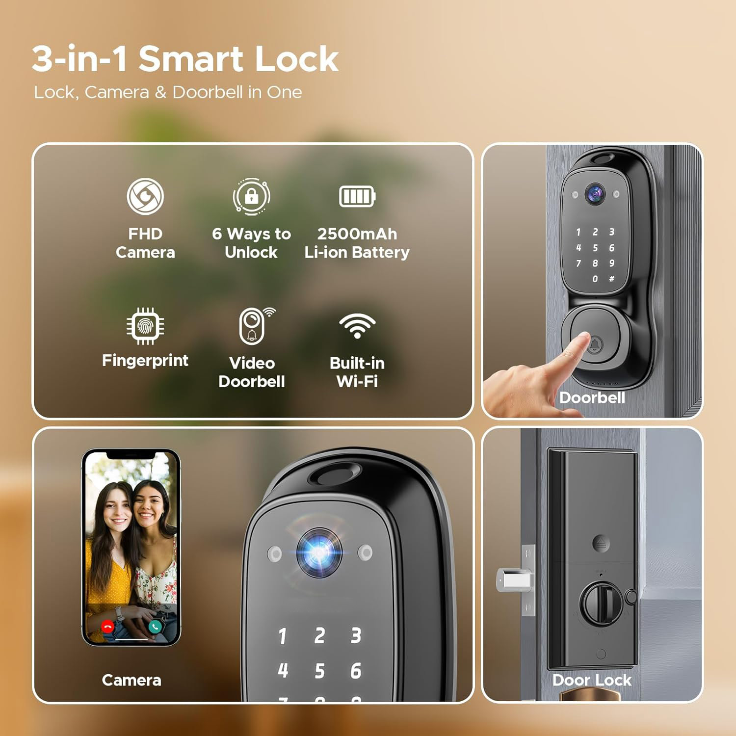 Tuya Wifi Smart Door Lock ‎Cam - Electronics & Gadgets Icon recension och pris