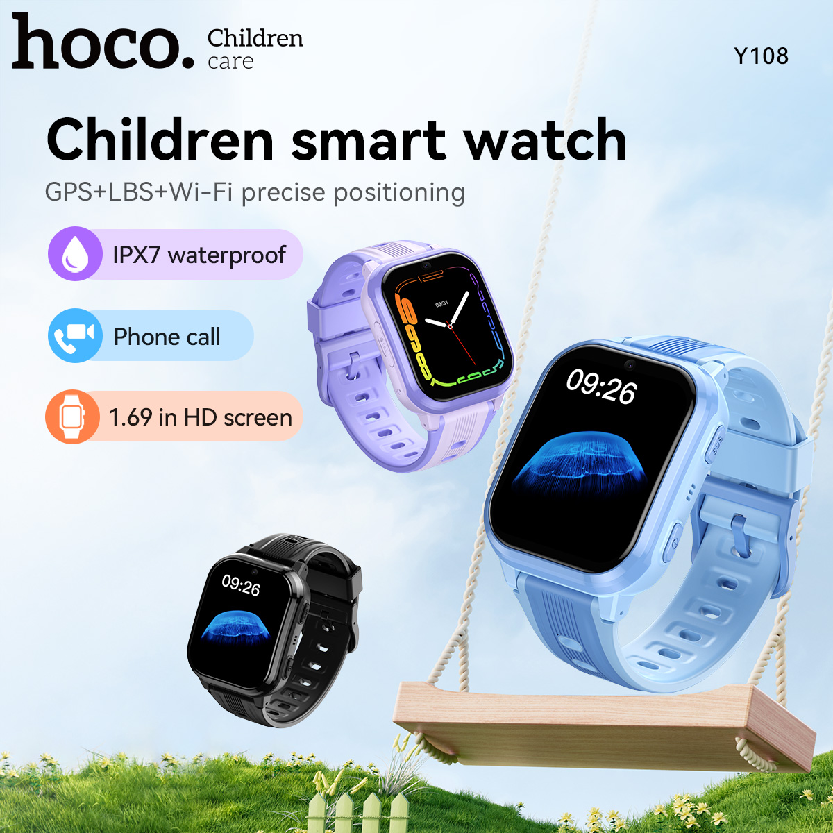 HOCO Y108 1.69inch HD LCD Curv - Smart Watch Kids recension och pris